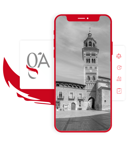 fotomontaje m&oacute;vil con torre mud&eacute;jar de Teruel